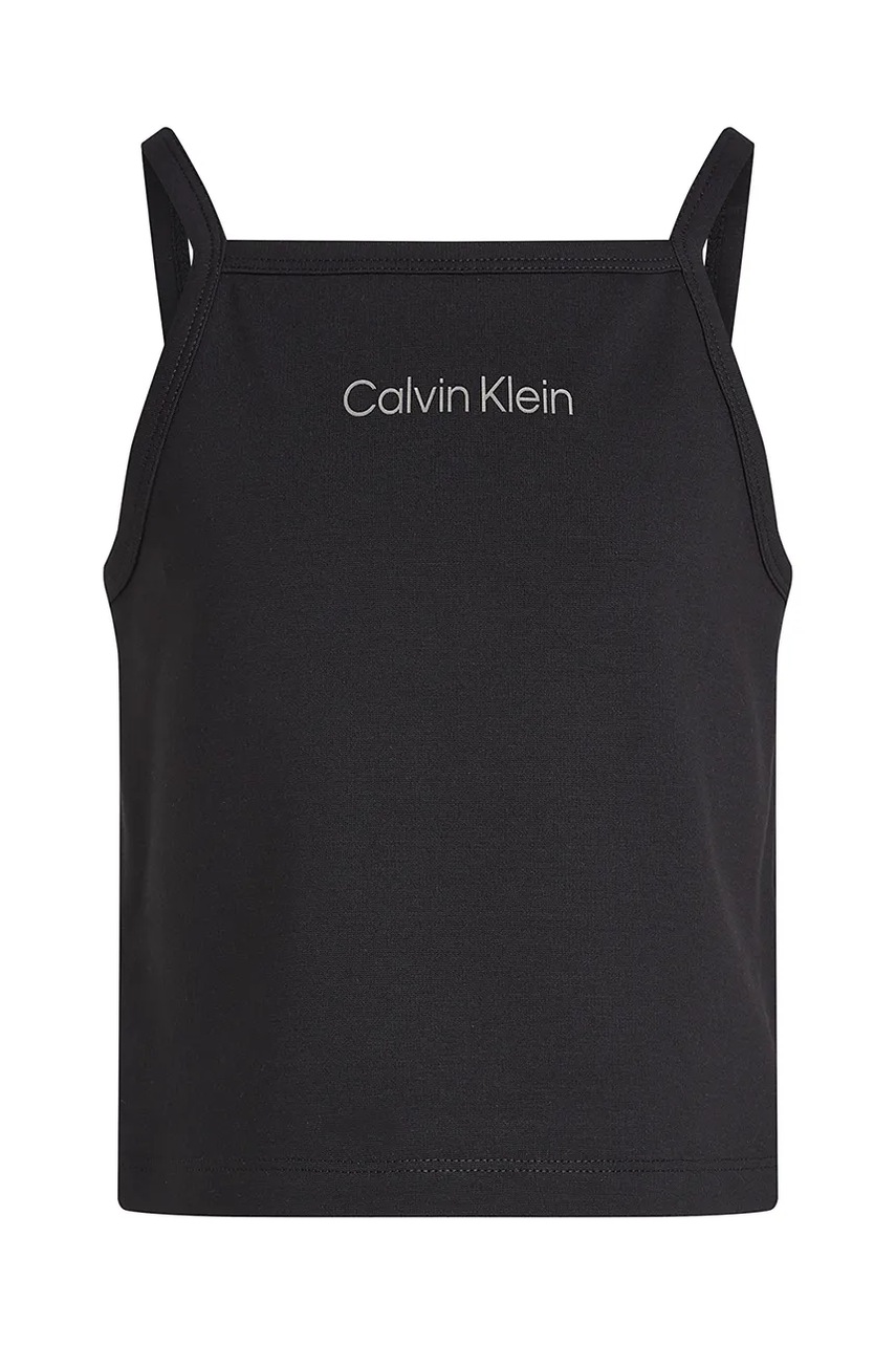 Детский хлопковый топ Calvin Klein Jeans цвет чёрный IG0IG02868