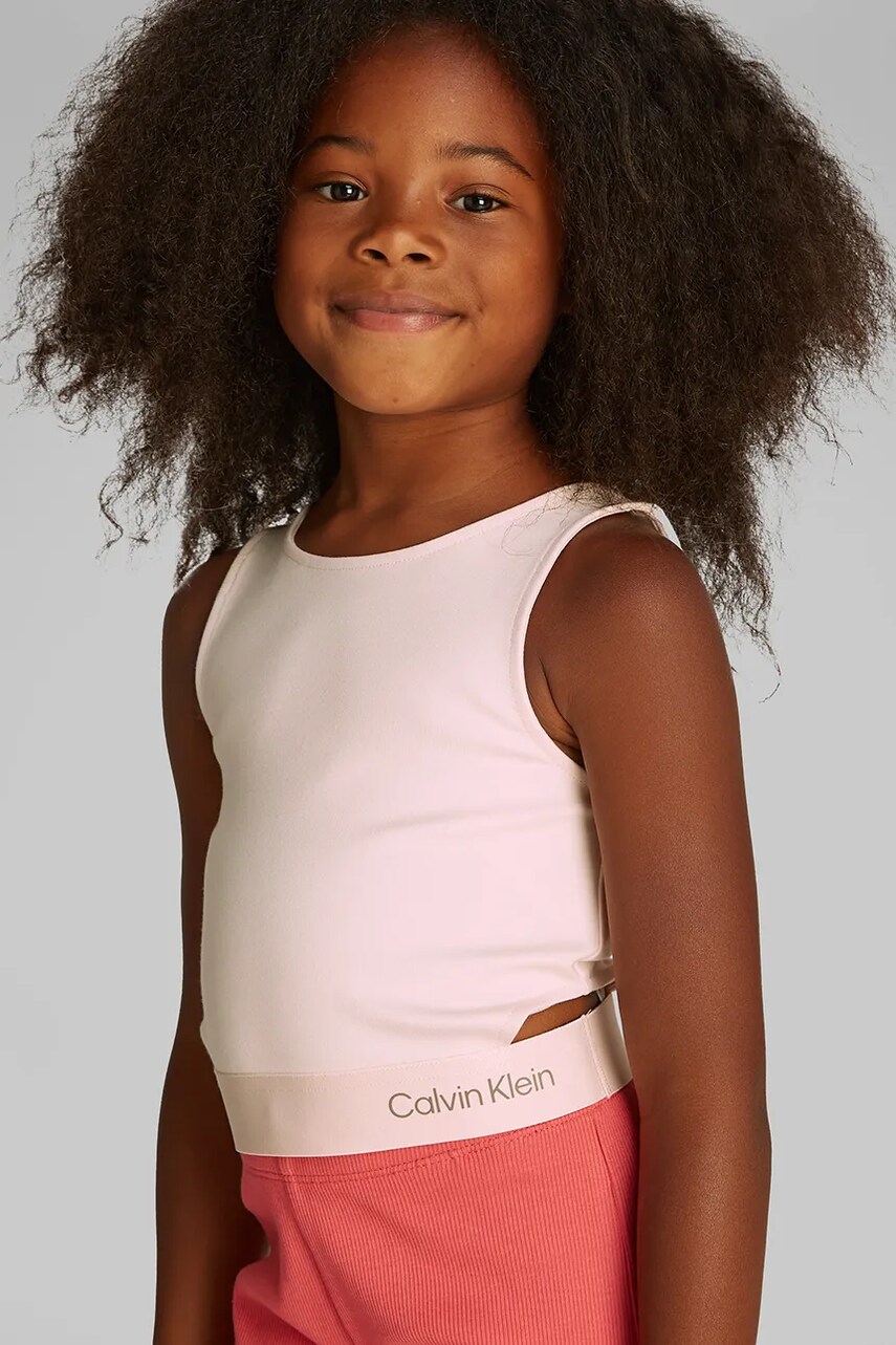 Levně Dětský top Calvin Klein Jeans růžová barva, IG0IG02869