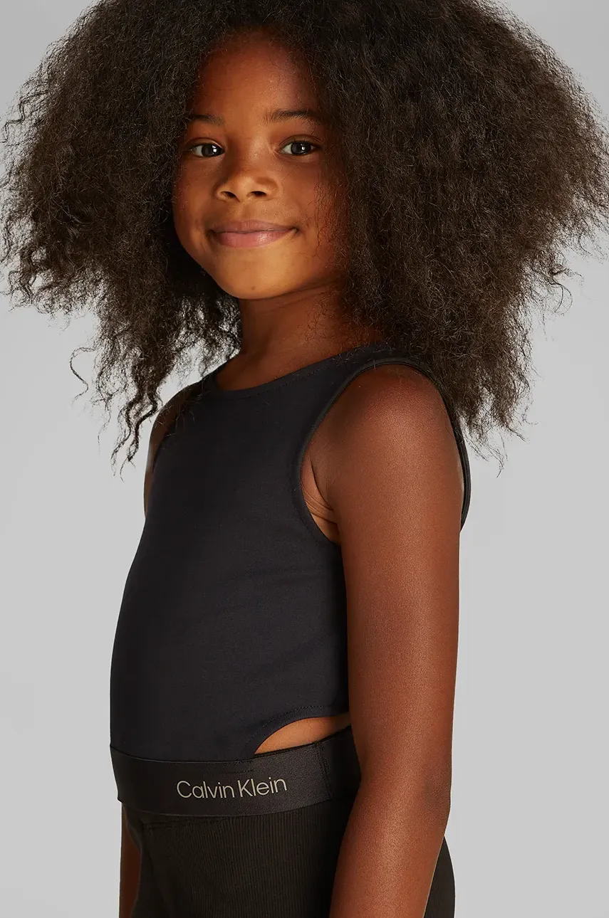 Levně Dětský top Calvin Klein Jeans černá barva, IG0IG02869