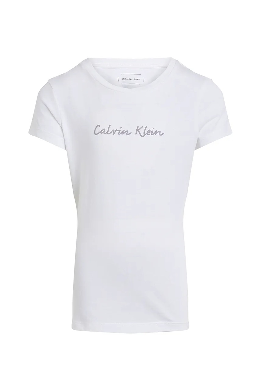 Дитяча бавовняна футболка Calvin Klein Jeans колір білий IG0IG02857