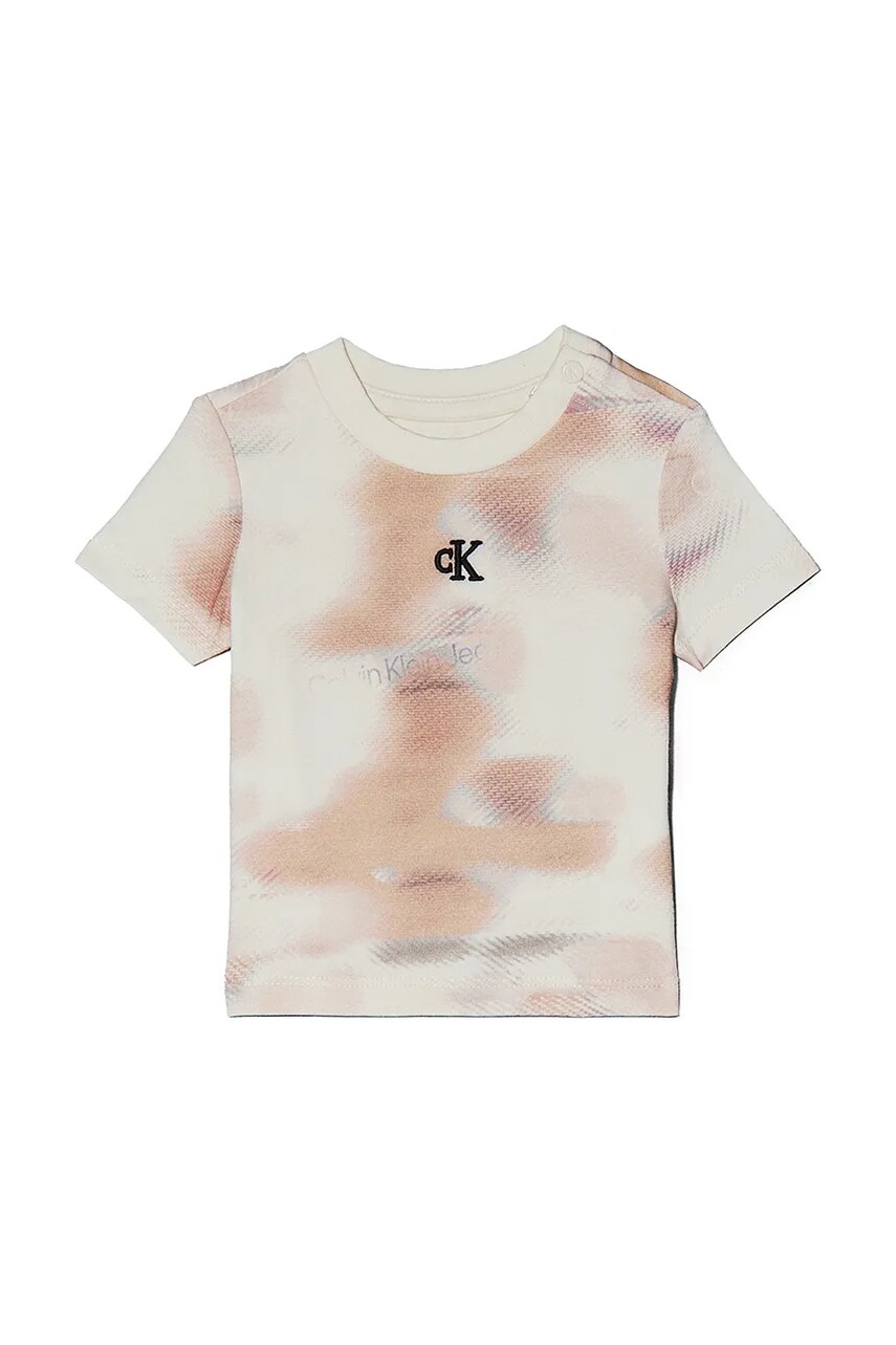 Levně Dětské tričko Calvin Klein Jeans oranžová barva, IN0IN00293