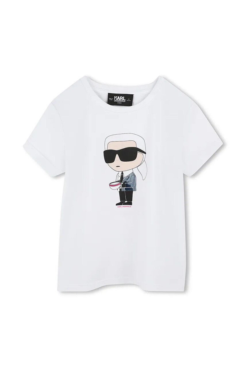 Karl Lagerfeld tricou de bumbac pentru copii culoarea alb, Z30491