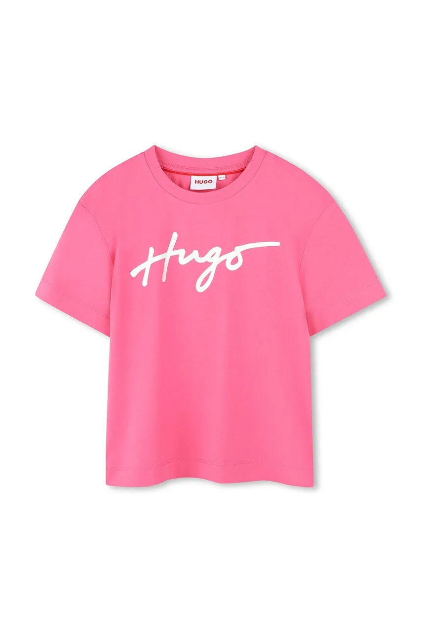 HUGO tricou de bumbac pentru copii culoarea roz, G00390