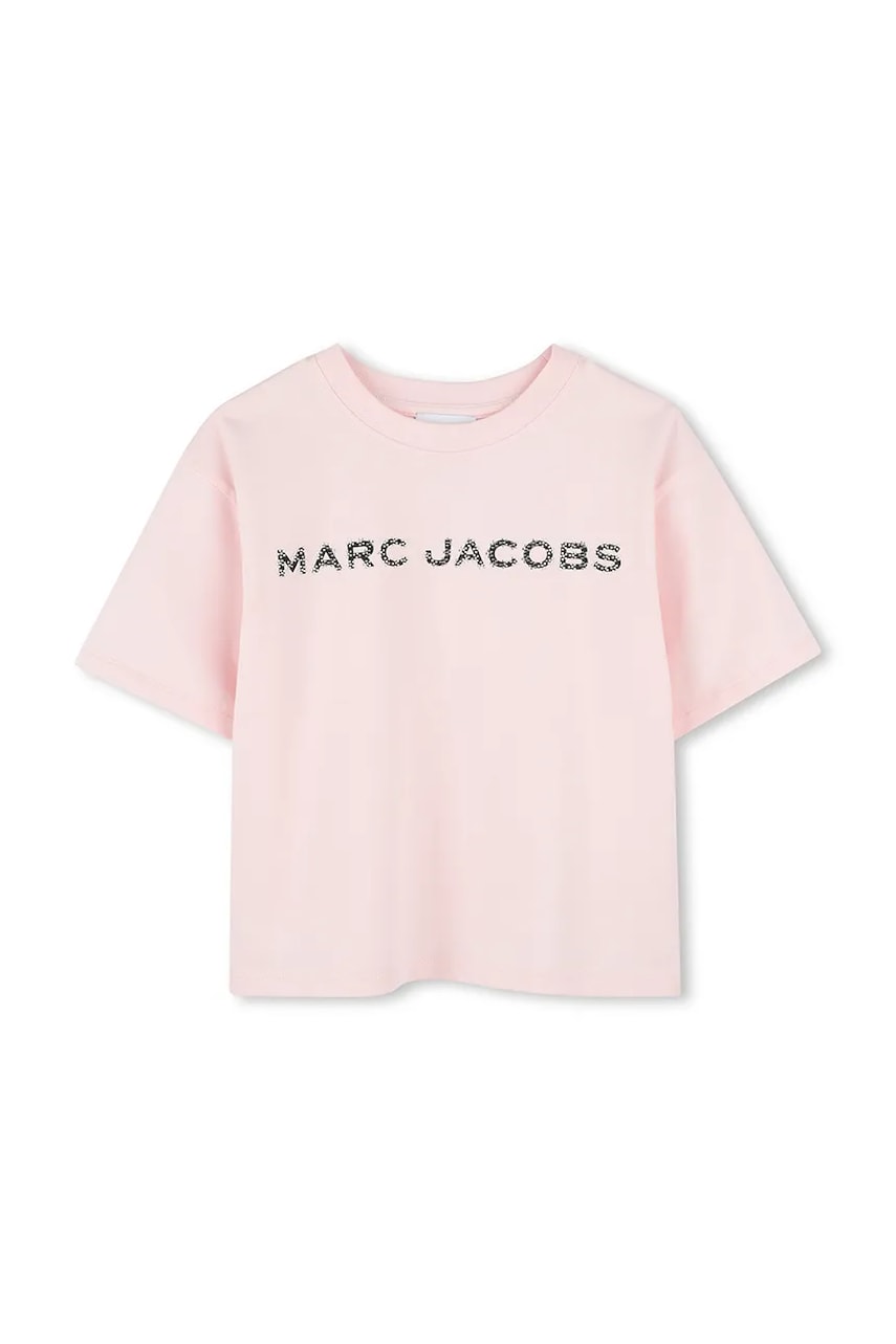 Marc Jacobs tricou de bumbac pentru copii culoarea roz, W60463 Marc Jacobs tricou de bumbac pentru copii culoarea roz, W60463