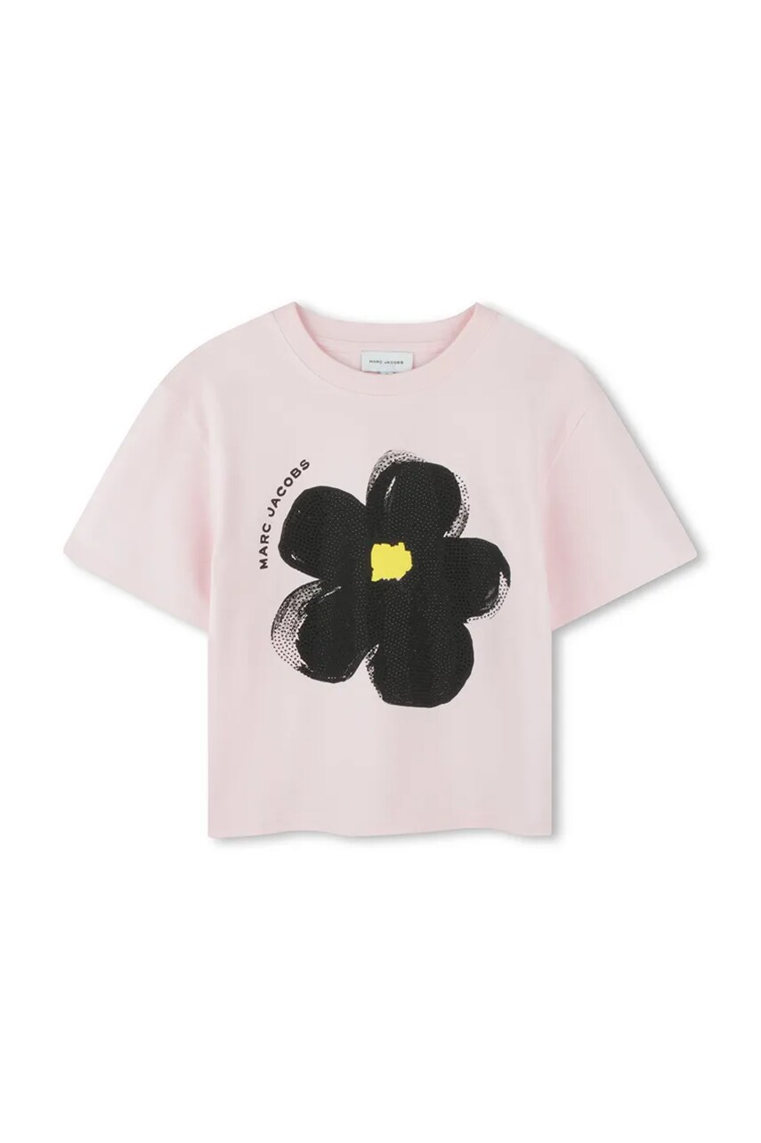 Marc Jacobs tricou de bumbac pentru copii culoarea roz, W60542