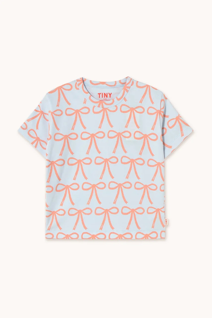 Tinycottons tricou de bumbac pentru copii BOWS TEE pastel blue SS25-026 Tinycottons tricou de bumbac pentru copii BOWS TEE pastel blue SS25-026