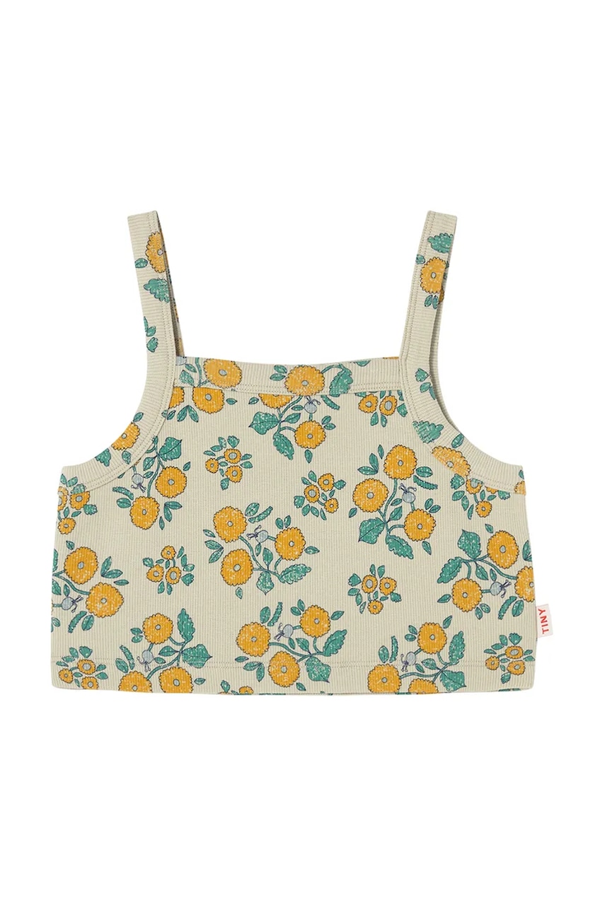 Детский топ Tinycottons FLOWERS TOP цвет бежевый SS25-040 Детский топ Tinycottons FLOWERS TOP цвет бежевый SS25-040