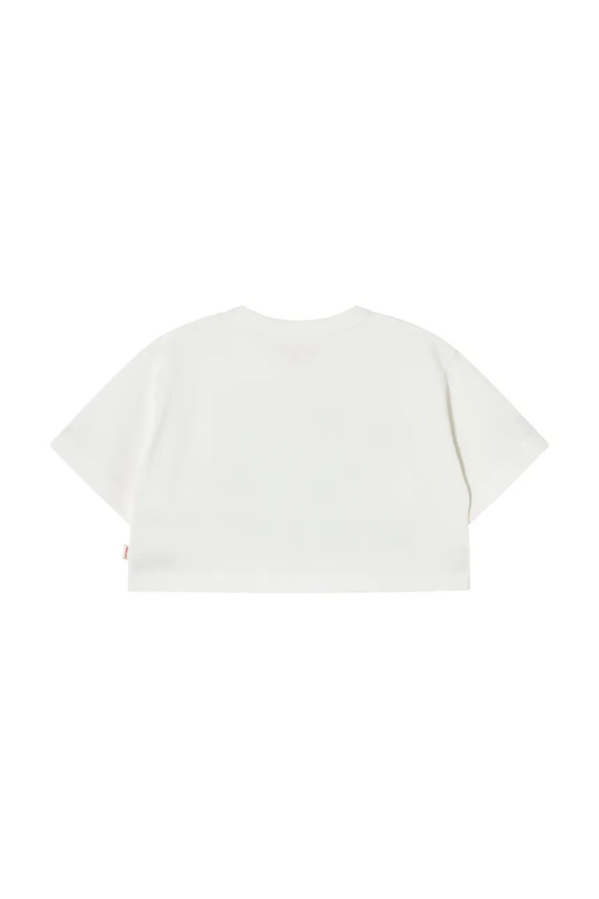 Tinycottons gyerek pamut póló THE SUN GRAPHIC CROP TEE bézs, SS25-092 termék 2. képe