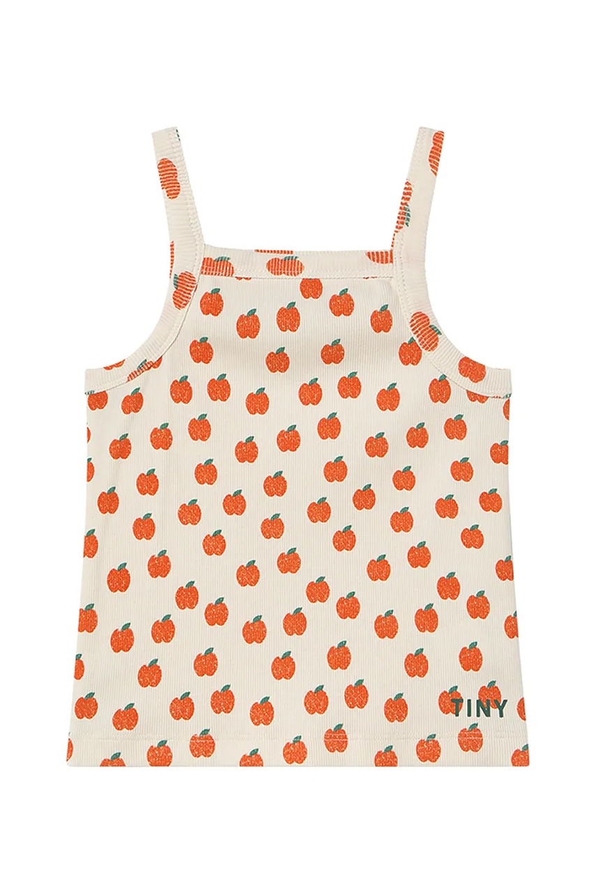 Дитячий топ Tinycottons APPLES STRAP TOP колір бежевий SS25-344