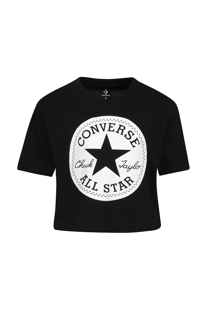 Converse tricou de bumbac pentru copii culoarea negru, 369787