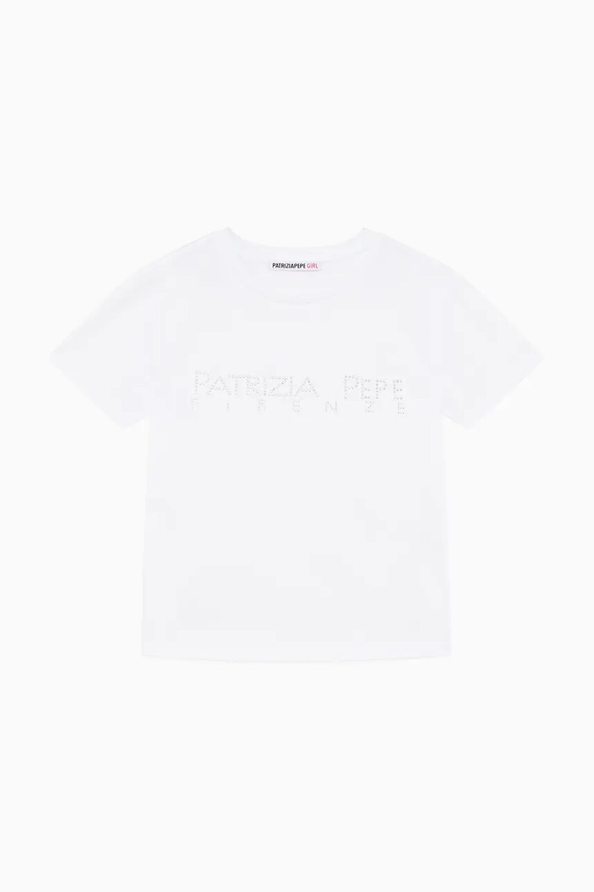 Levně Dětské tričko Patrizia Pepe K103 bílá barva, 7M0809