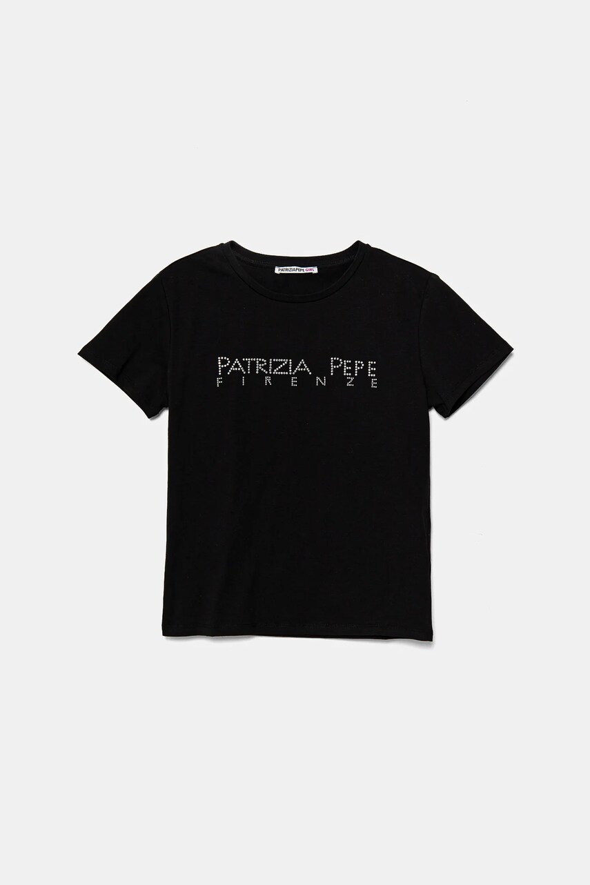 Levně Dětské tričko Patrizia Pepe K103 černá barva, 7M0809
