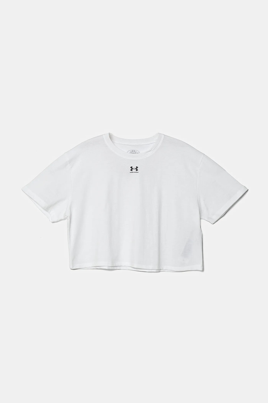 Under Armour tricou copii Rival SS culoarea alb, 1389755