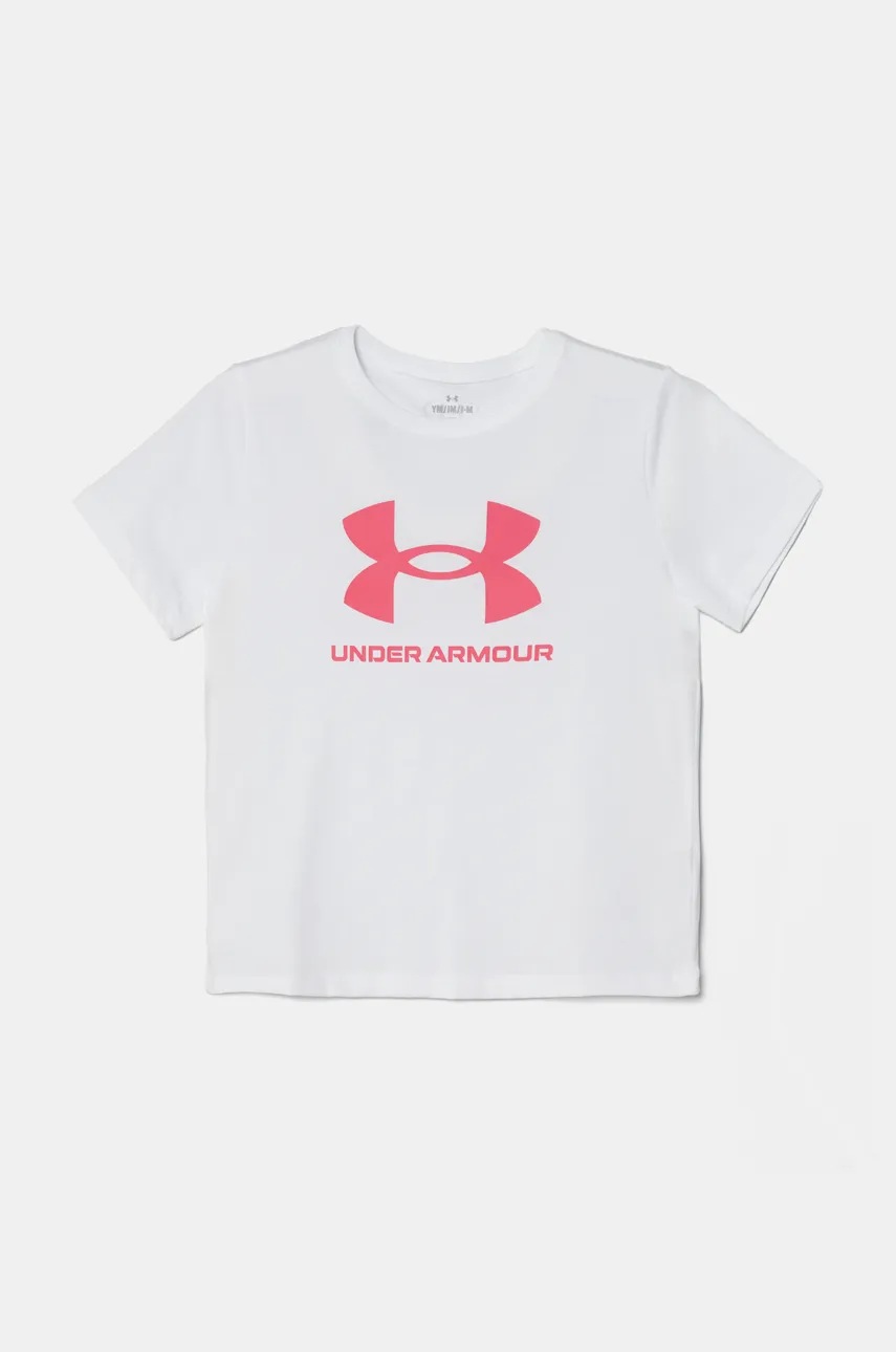 Under Armour tricou copii BIG LOGO SS culoarea alb, 1389756