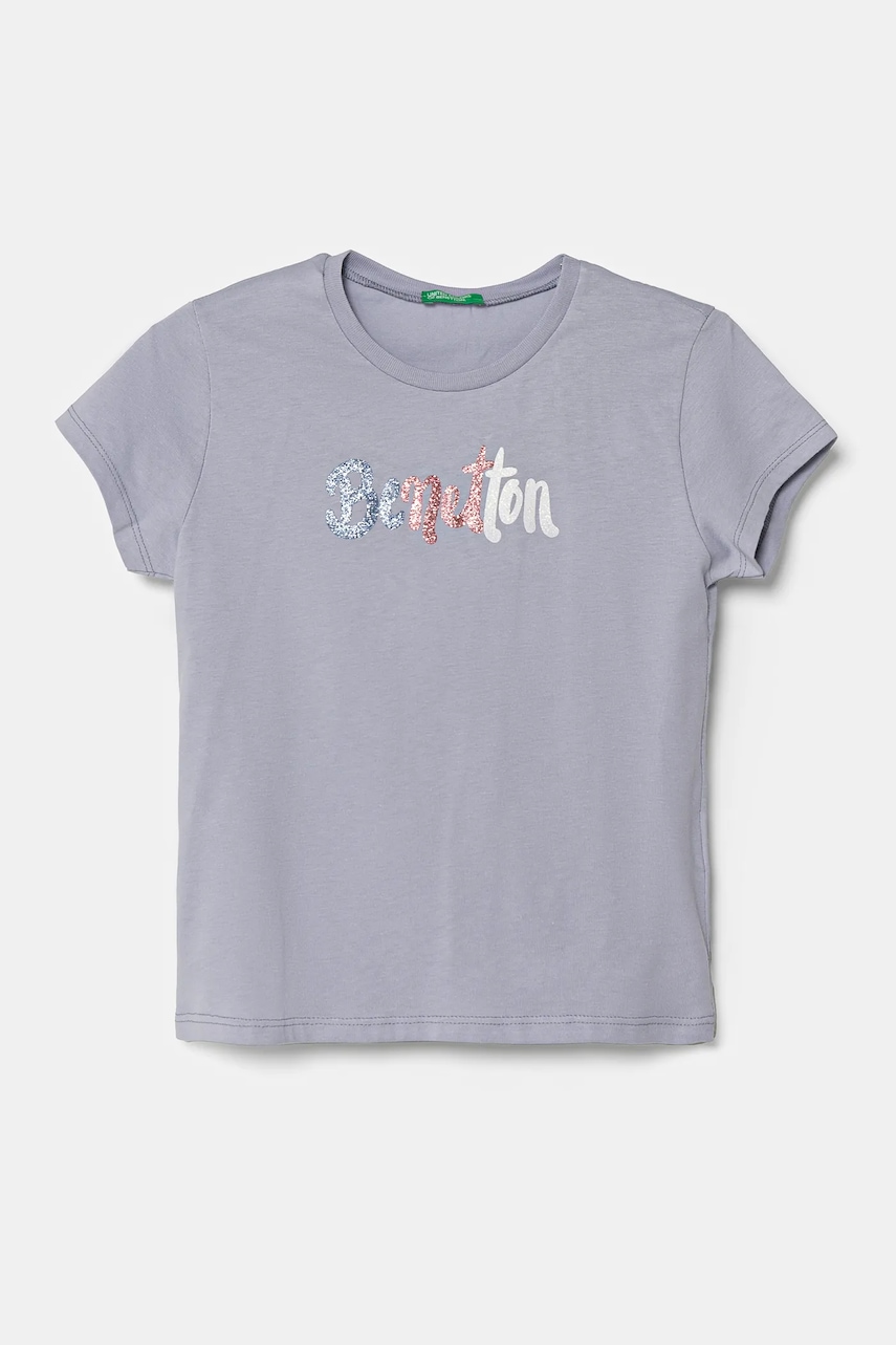 United Colors of Benetton tricou de bumbac pentru copii culoarea violet, 3I1XC10MZ