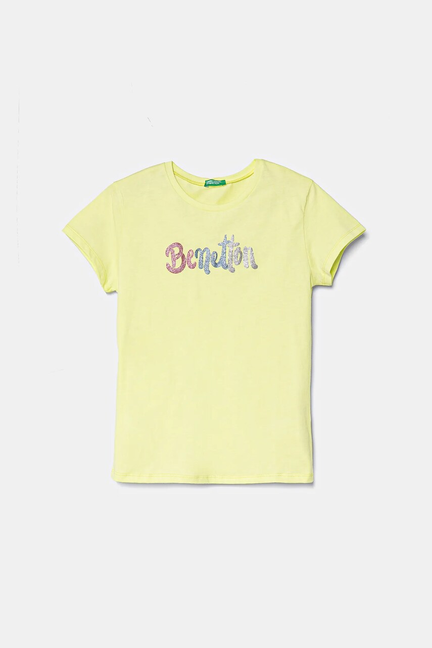 United Colors of Benetton tricou de bumbac pentru copii culoarea verde, 3I1XC10MZ
