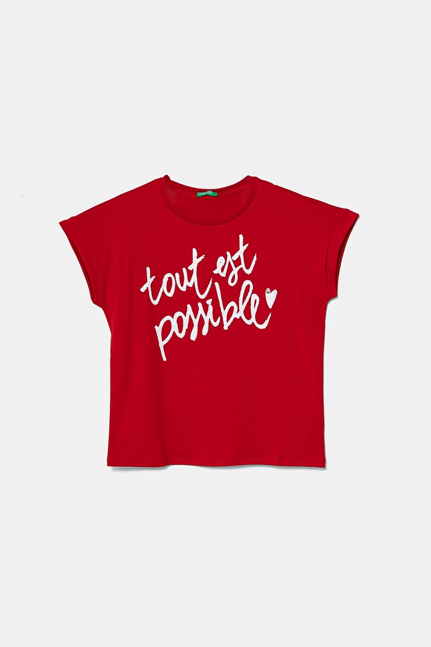 United Colors of Benetton tricou de bumbac pentru copii culoarea rosu, 3I1XC10NZ