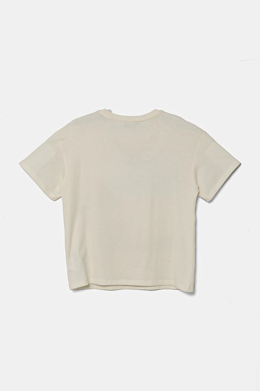 Детская хлопковая футболка United Colors of Benetton цвет бежевый 3I1XC10NY