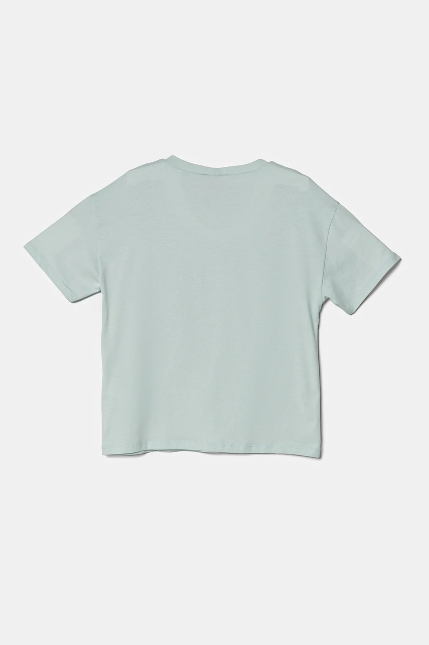 Детская хлопковая футболка United Colors of Benetton цвет бирюзовый 35RYC10MV