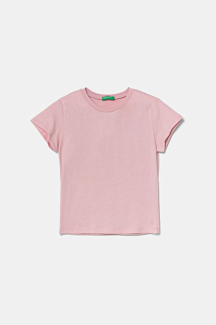 United Colors of Benetton tricou de bumbac pentru copii culoarea roz, 3I1XC109V