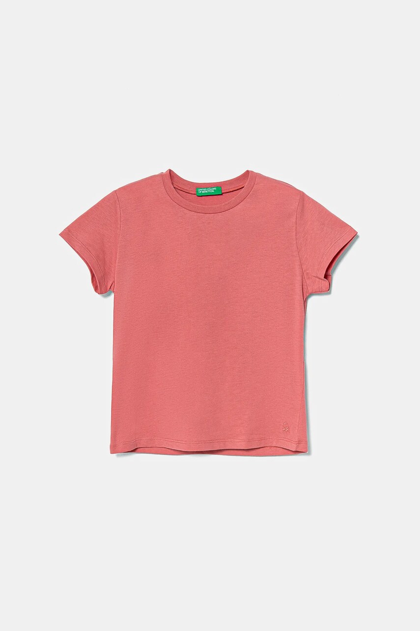 United Colors of Benetton tricou de bumbac pentru copii culoarea roz, 3I1XC109V