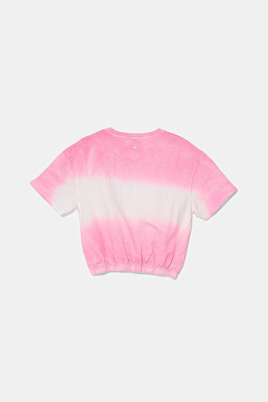 Детская хлопковая футболка United Colors of Benetton цвет розовый 3NPDC10OK