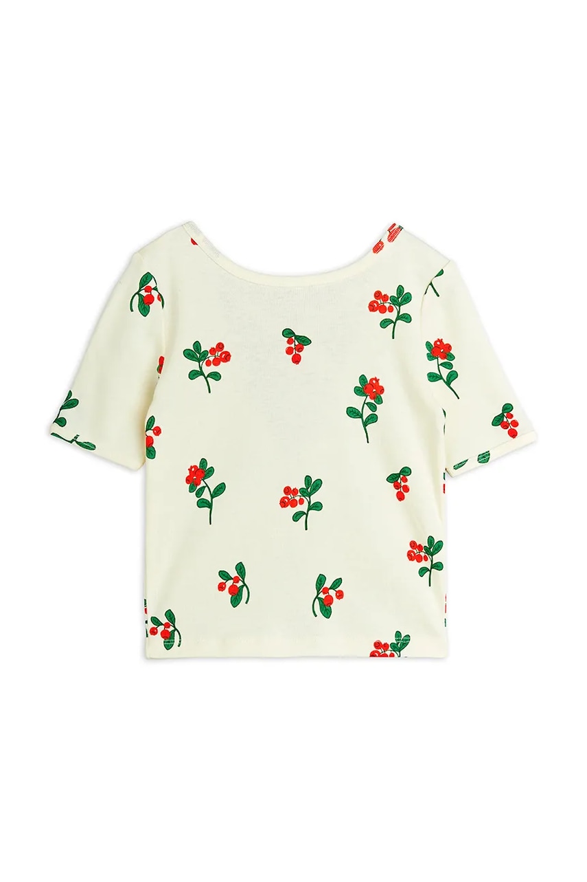 Детская хлопковая футболка Mini Rodini Lingonberries цвет бежевый 2522011311 Детская хлопковая футболка Mini Rodini Lingonberries цвет бежевый 2522011311