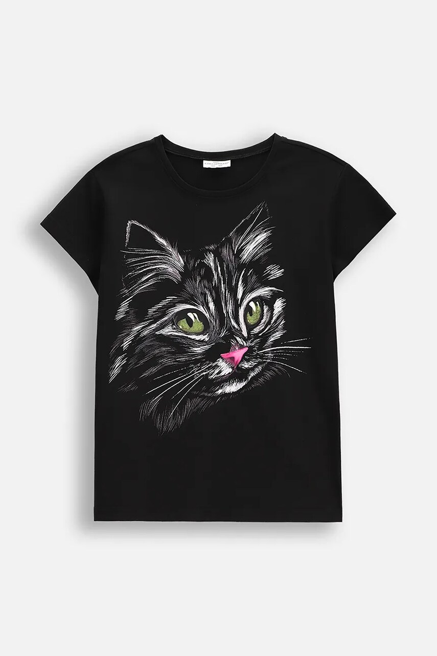 Coccodrillo tricou copii culoarea negru, EVERYDAY GIRL