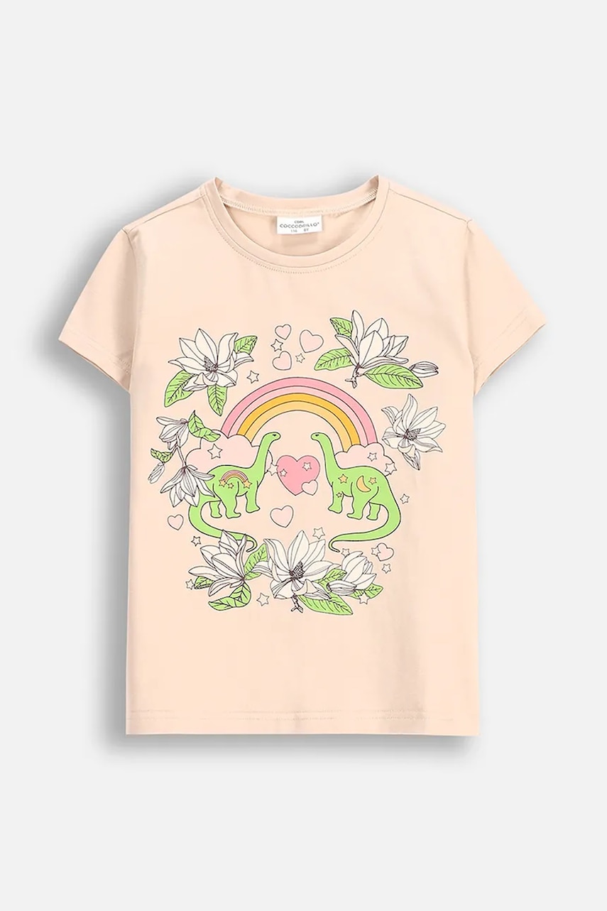 Coccodrillo tricou copii culoarea bej, EVERYDAY GIRL Coccodrillo tricou copii culoarea bej, EVERYDAY GIRL