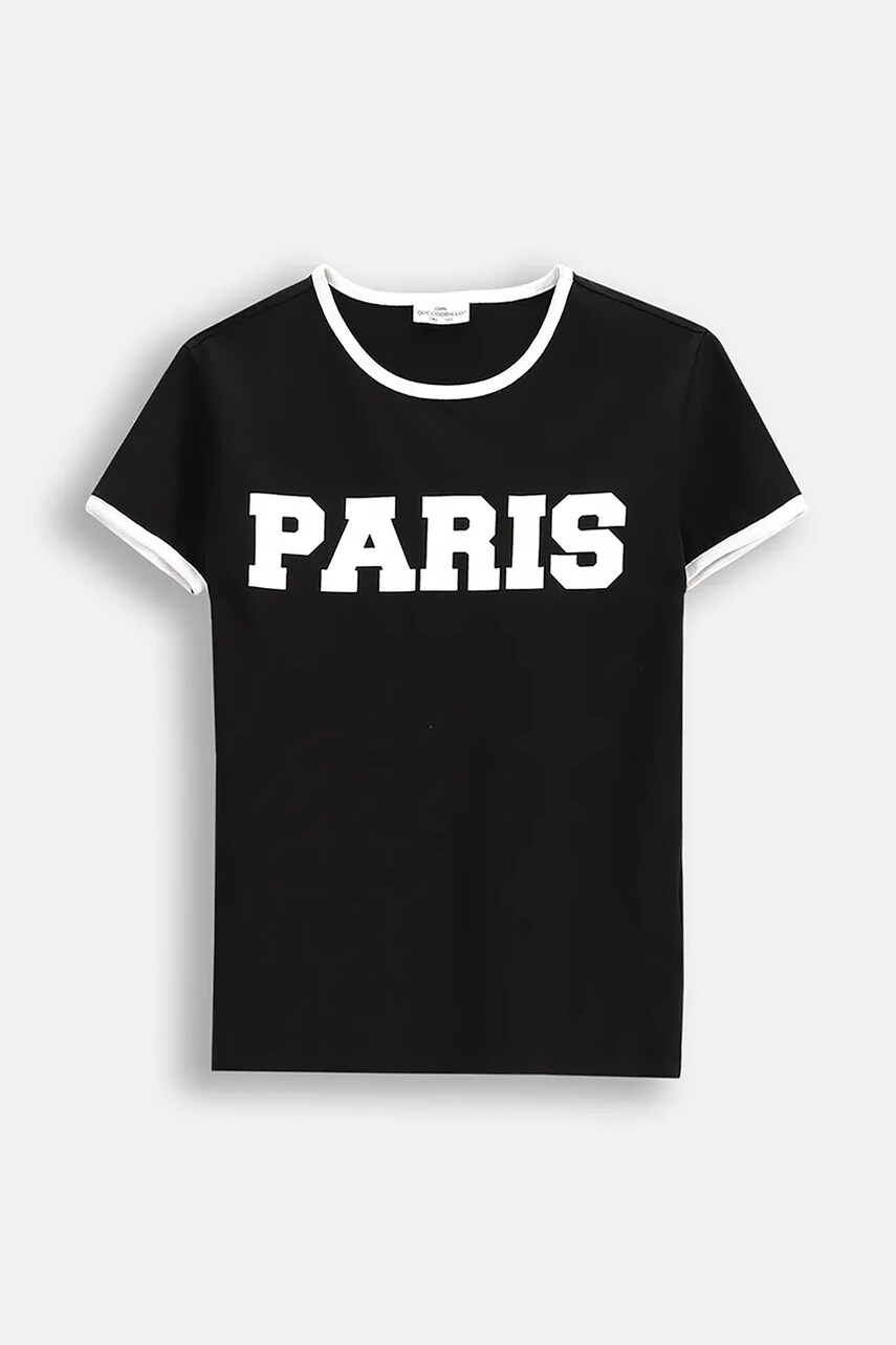 Coccodrillo tricou copii culoarea negru, EVERYDAY GIRL Coccodrillo tricou copii culoarea negru, EVERYDAY GIRL