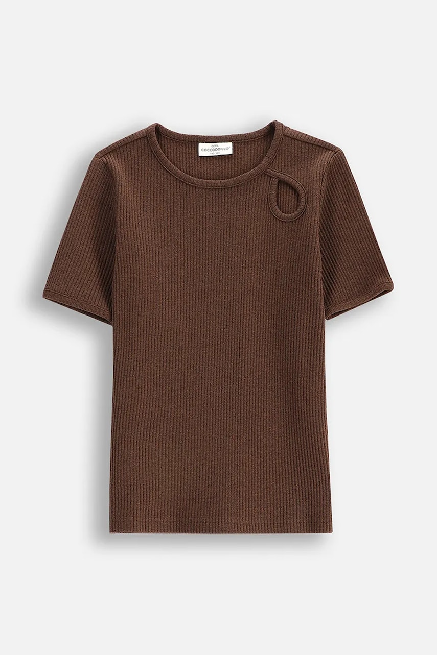 Coccodrillo tricou copii culoarea maro, NOSTALGIC MEADOW GIRL JUNIOR Coccodrillo tricou copii culoarea maro, NOSTALGIC MEADOW GIRL JUNIOR