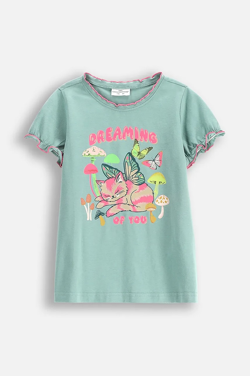Coccodrillo tricou copii culoarea verde, DREAM DIARIES GIRL KIDS Coccodrillo tricou copii culoarea verde, DREAM DIARIES GIRL KIDS