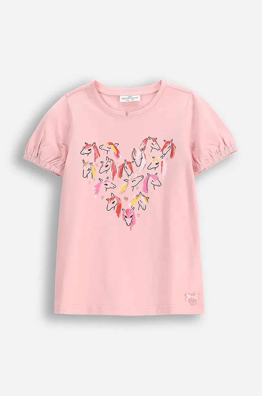 Levně Tričko Coccodrillo růžová barva, NOSTALGIC MEADOW GIRL KIDS