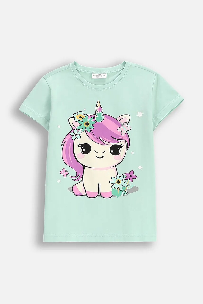 Coccodrillo tricou copii culoarea turcoaz, EVERYDAY GIRL
