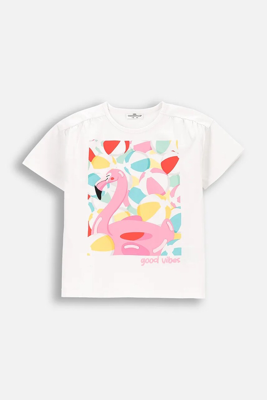 Coccodrillo tricou culoarea alb, HOLIDAY SPLASH GIRL KIDS