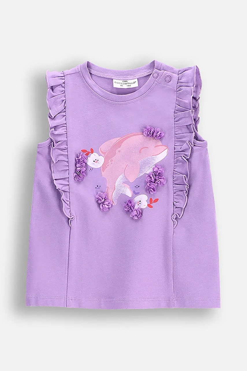 Coccodrillo tricou culoarea violet, HOLIDAY SPLASH GIRL NEWBORN