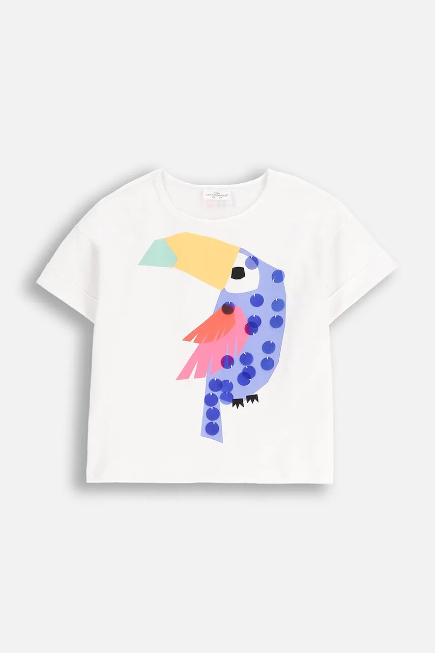 Coccodrillo tricou copii culoarea alb, TROPICAL STORY GIRL KIDS