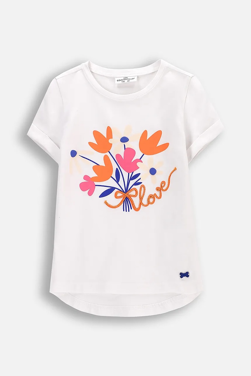Coccodrillo tricou culoarea alb, FLOWER PARADISE GIRL KIDS