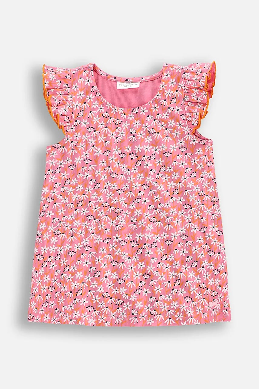 Coccodrillo tricou culoarea roz, FLOWER PARADISE GIRL KIDS
