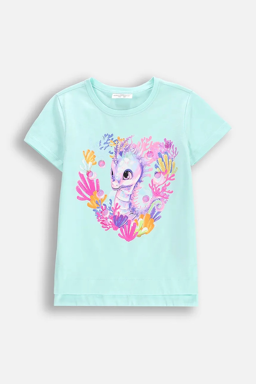 Coccodrillo tricou copii culoarea turcoaz, INSIDE OCEAN GIRL KIDS