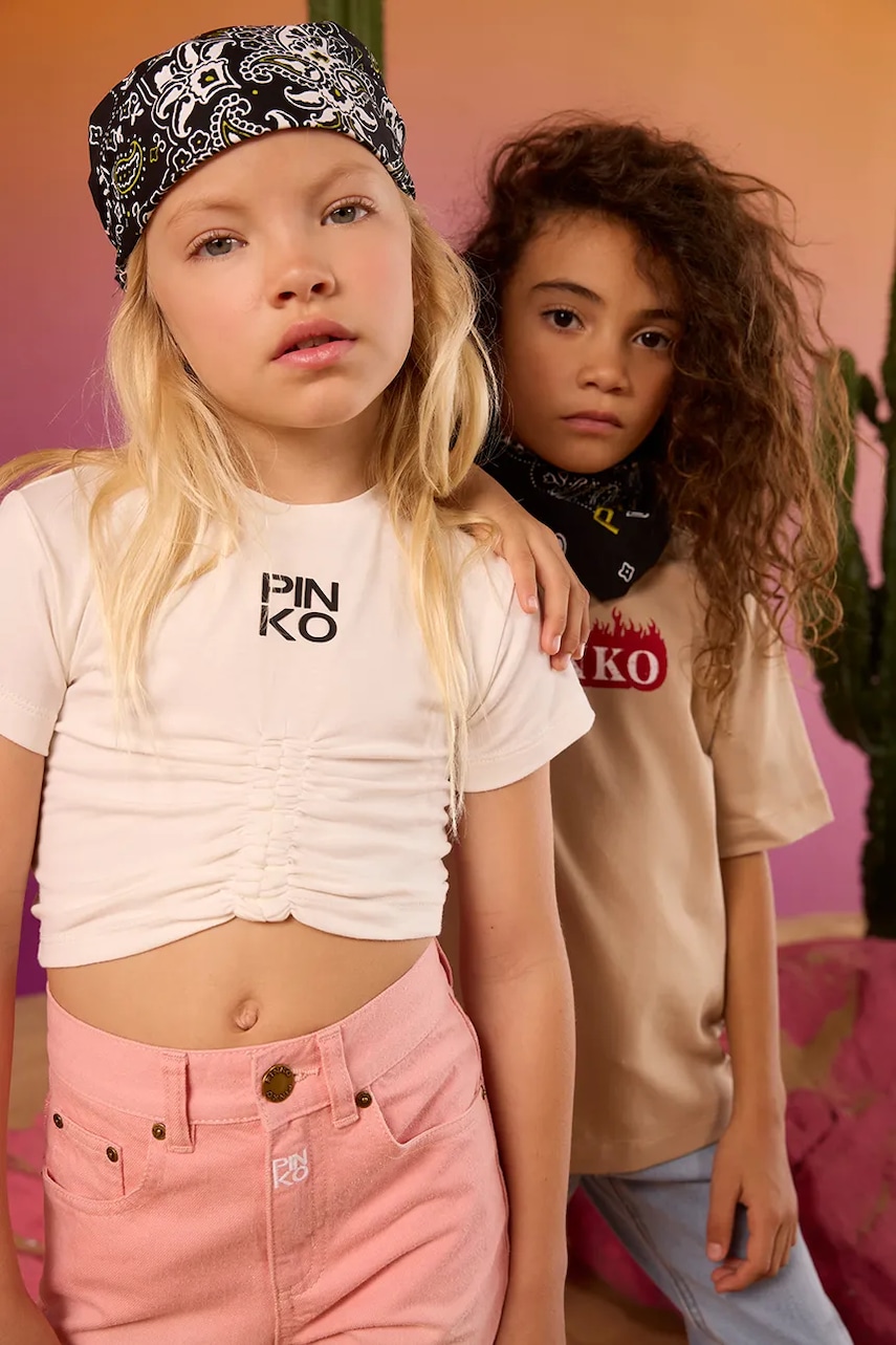 Детская футболка Pinko цвет белый KFTS007.C.JE010 Детская футболка Pinko цвет белый KFTS007.C.JE010