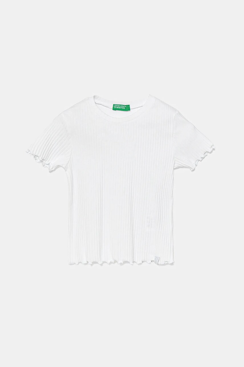 United Colors of Benetton tricou copii culoarea alb, 3F1AG10HZ