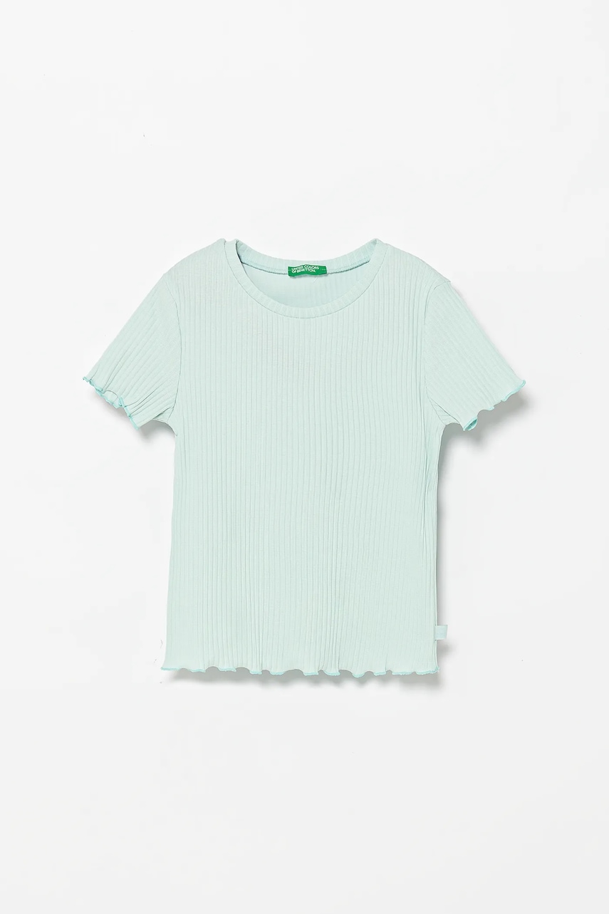 United Colors of Benetton tricou copii culoarea turcoaz, 3F1AC10N4