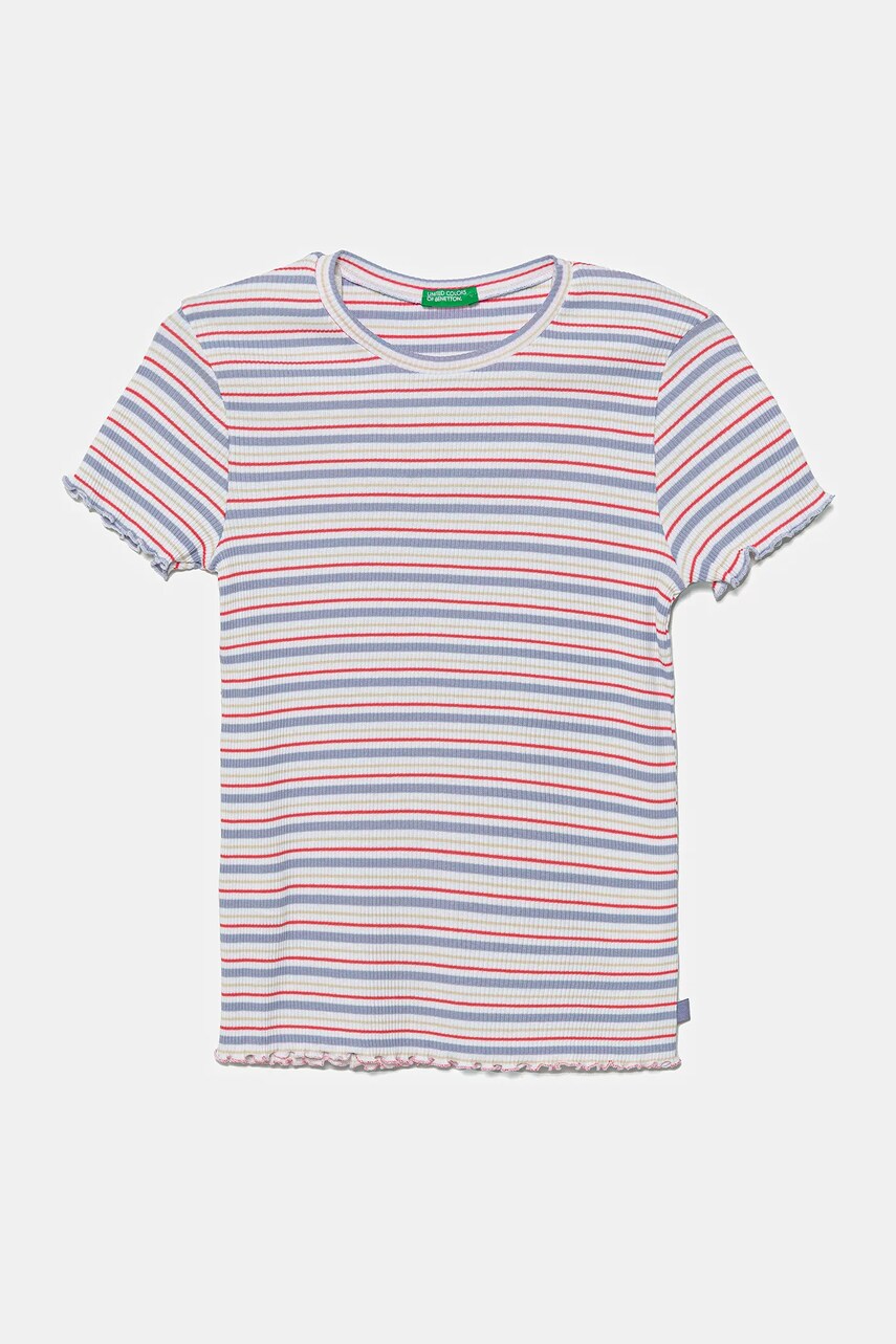 Levně Dětské tričko United Colors of Benetton fialová barva, 3TLVC10N0