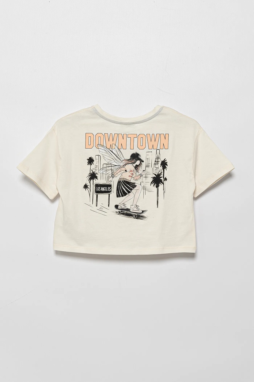 Детская хлопковая футболка United Colors of Benetton цвет бежевый 3I1XC10N8