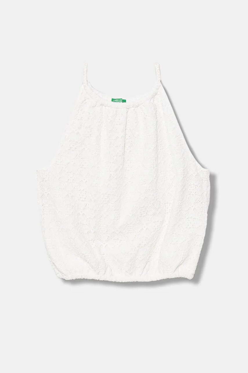 United Colors of Benetton top copii culoarea alb, 5WYWCH00C