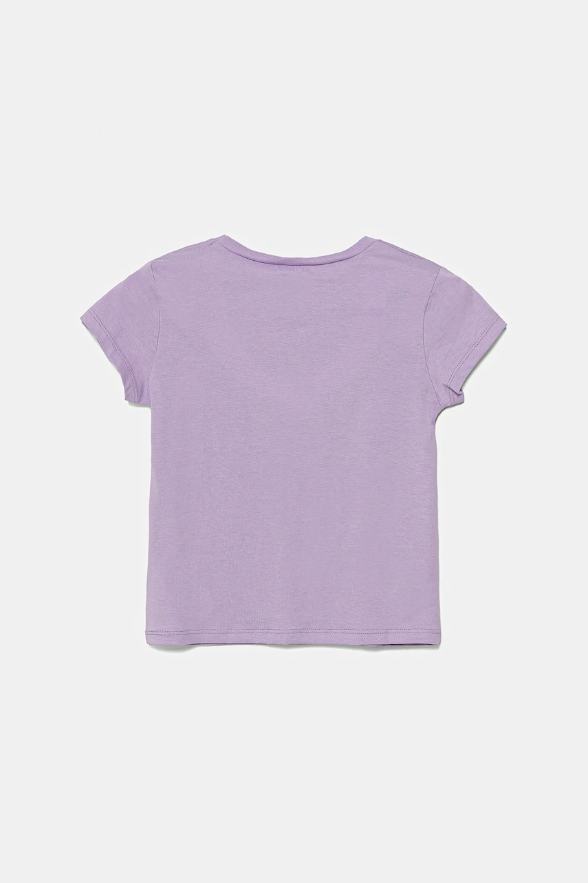 Детская хлопковая футболка United Colors of Benetton цвет фиолетовый 3JERG10J3 Детская хлопковая футболка United Colors of Benetton цвет фиолетовый 3JERG10J3