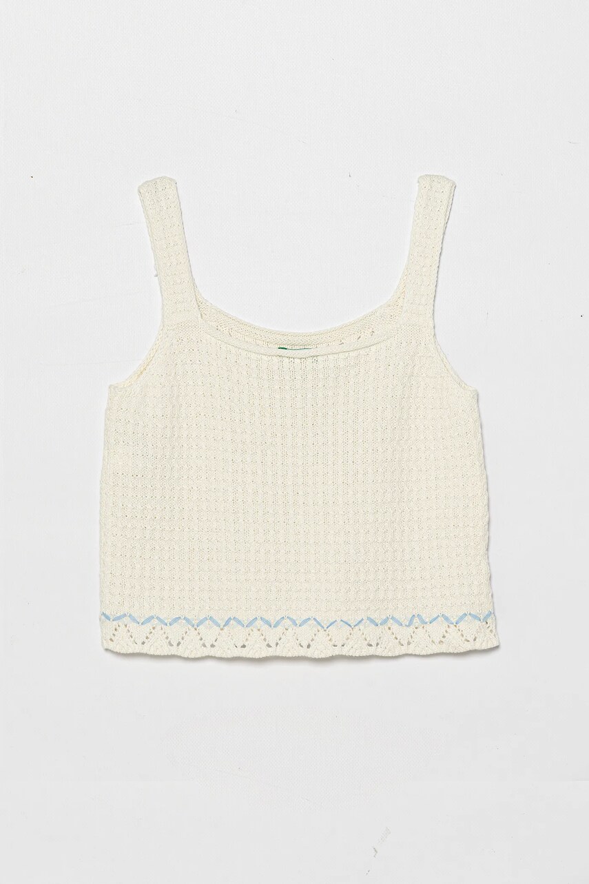 United Colors of Benetton bluza copii culoarea bej, neted, 114FQH00B