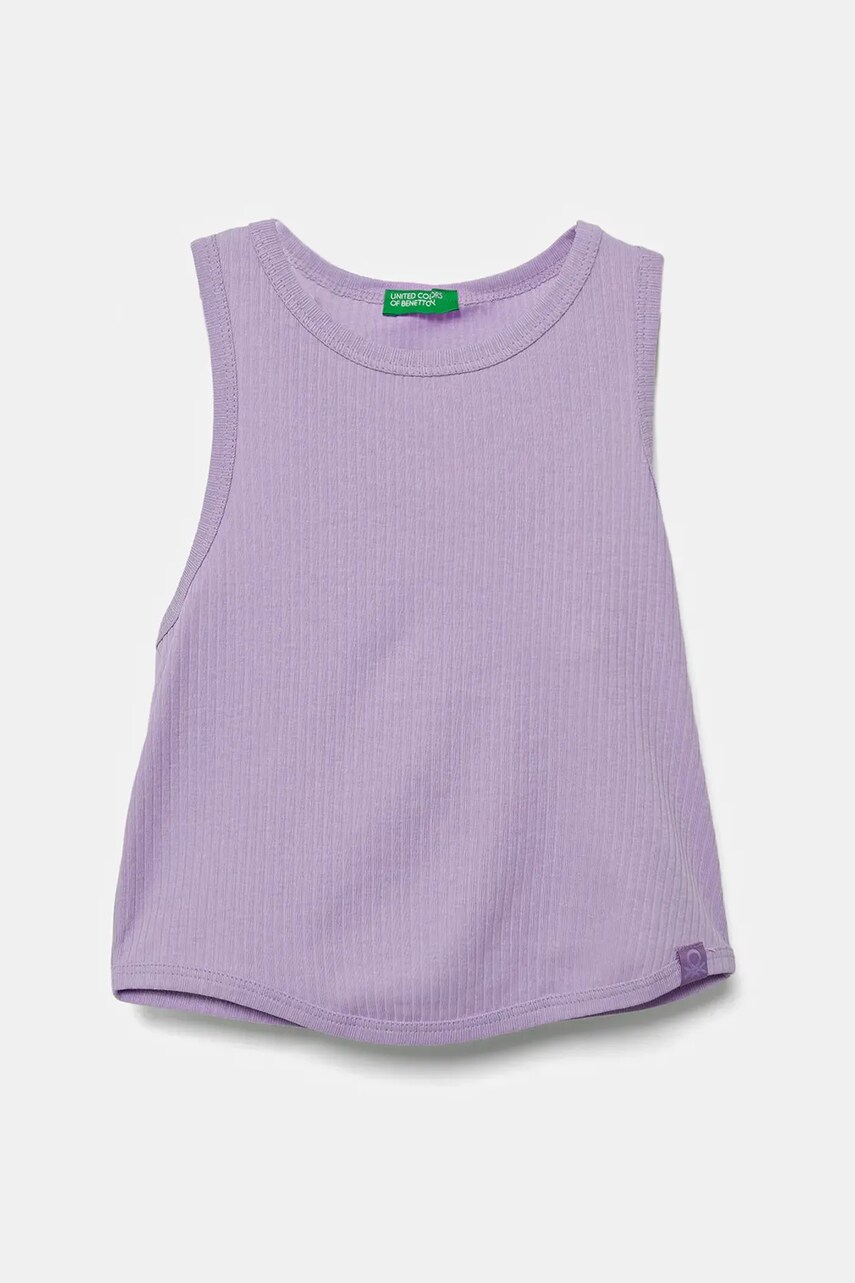 United Colors of Benetton top din bumbac pentru copii culoarea violet, 31H3CH01F