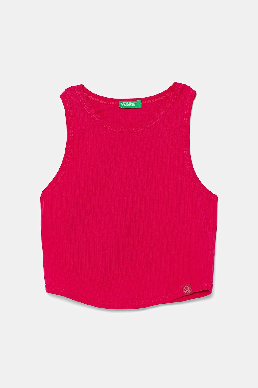 United Colors of Benetton top din bumbac pentru copii culoarea roz, 31H3CH01F